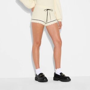 Scalloped Micro Sweater Shorts
